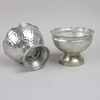 IHI Made in India Hammered Textured Tray (12.5”) and 2 Decorative Bowls (4.5”)