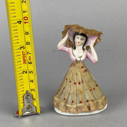 Lace doll Ceramic Figurine, 4" tall