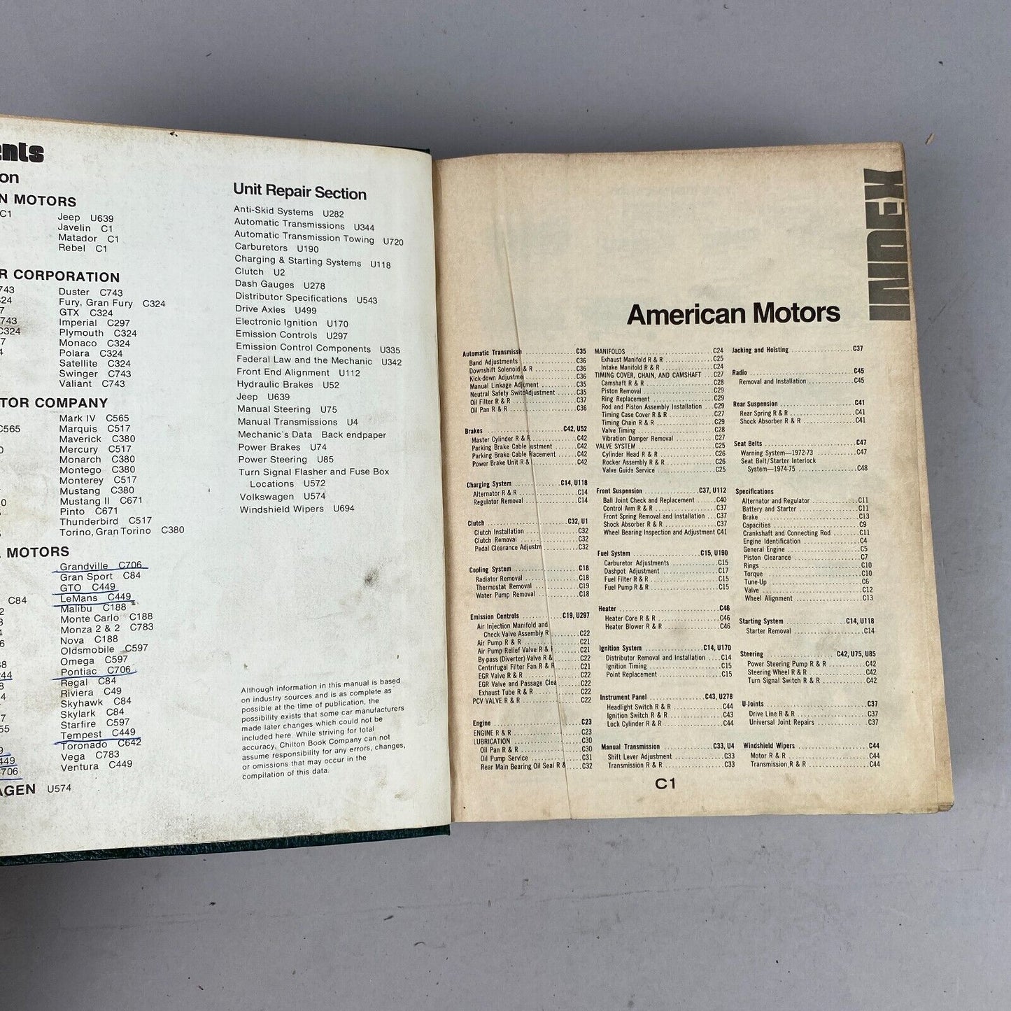 1975 Chilton's Motor/Age Automotive Service Manual - 46th Year