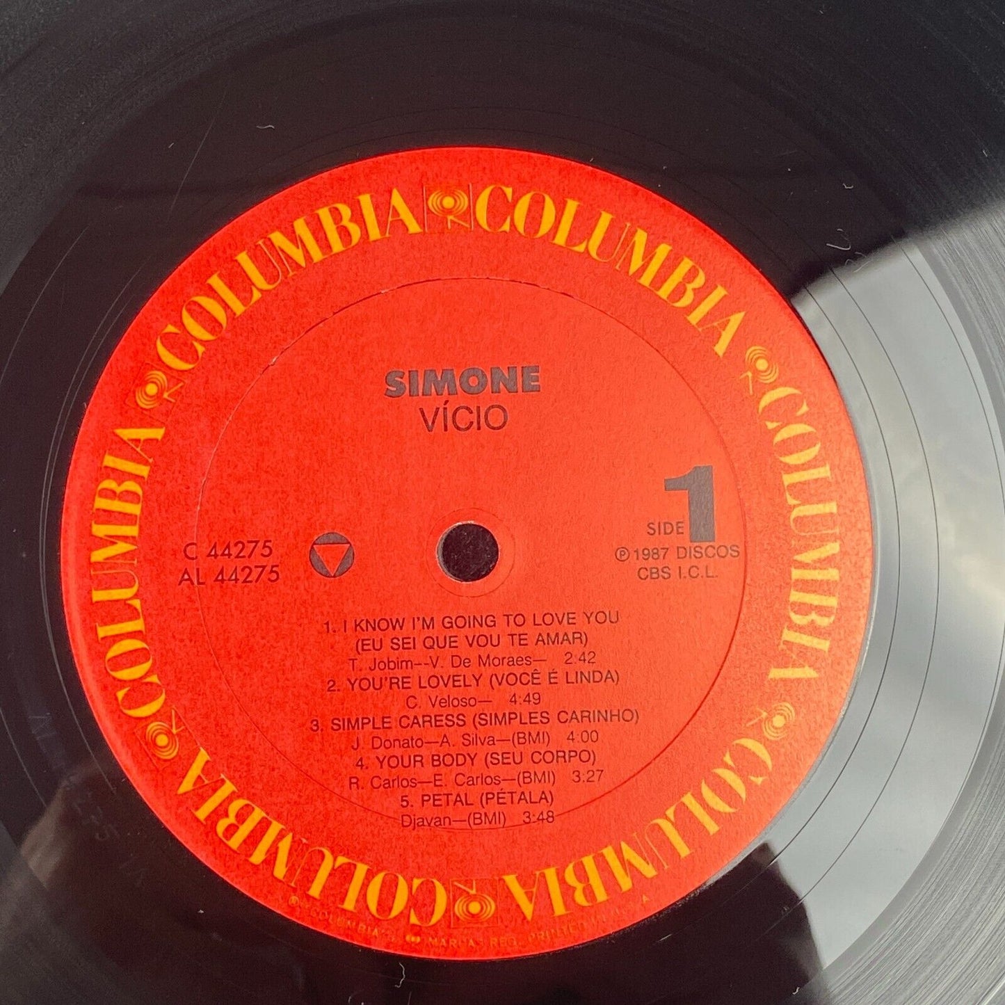 1987 Simone Vicio PROMO Vinyl Record (Near Mint)