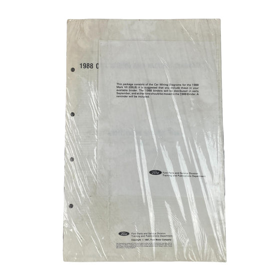 1987 Ford Mark VII (EBLB) Wiring Diagrams - Sealed Manual