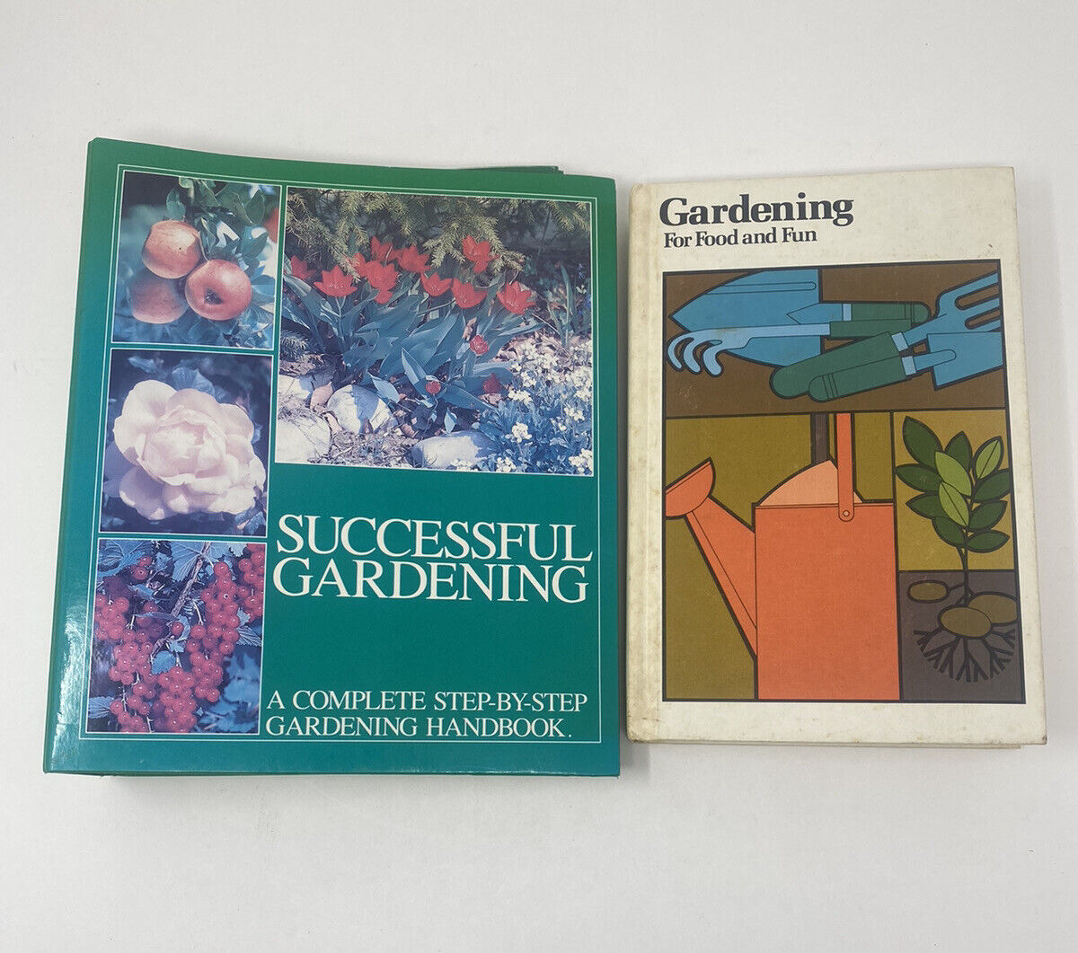 Lot of 2 Instructional Gardening Books : Gardening For Food and Fun...