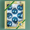 Set of 8 Blue Tree Ornaments, Pyramid Satin - Sheen Christmas Decorations