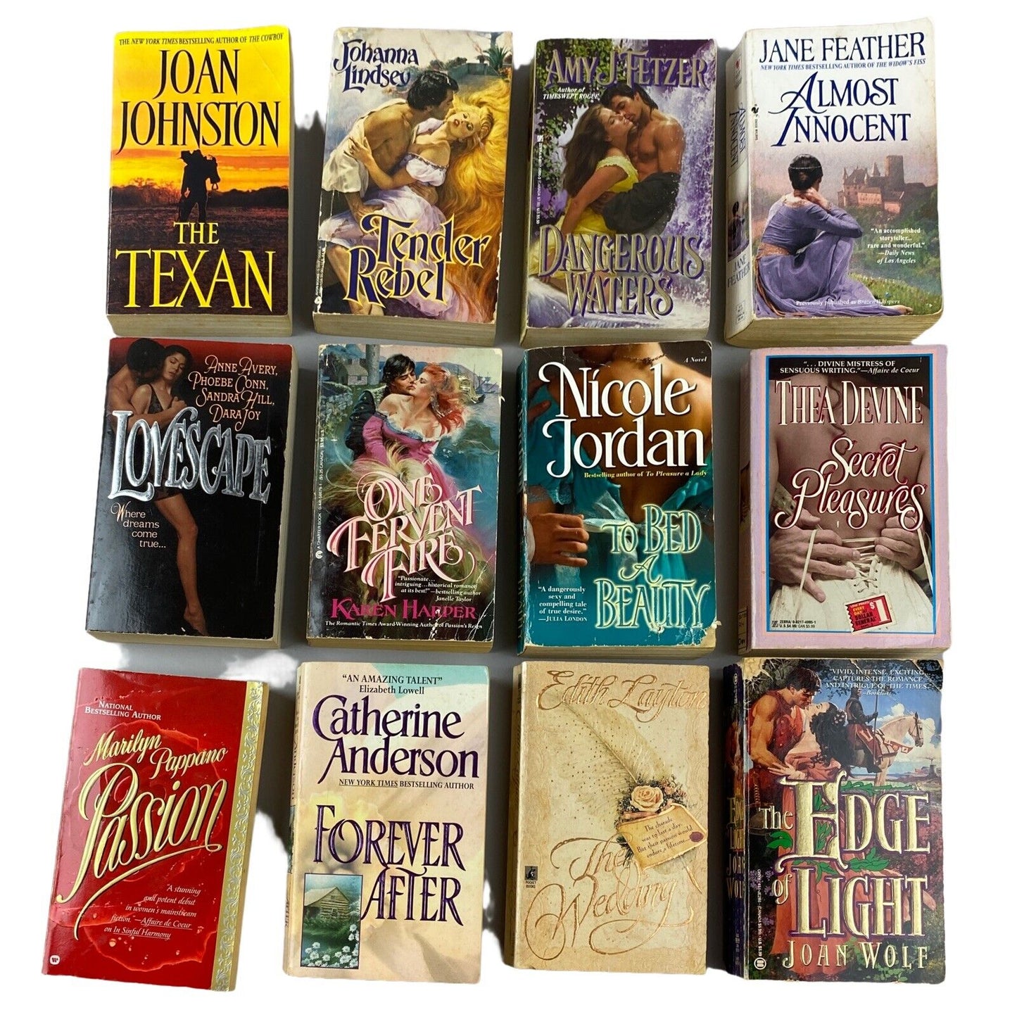 Lot of 12 Romance Novels by Various Writers: Lindsey, Jordan, Harper, etc