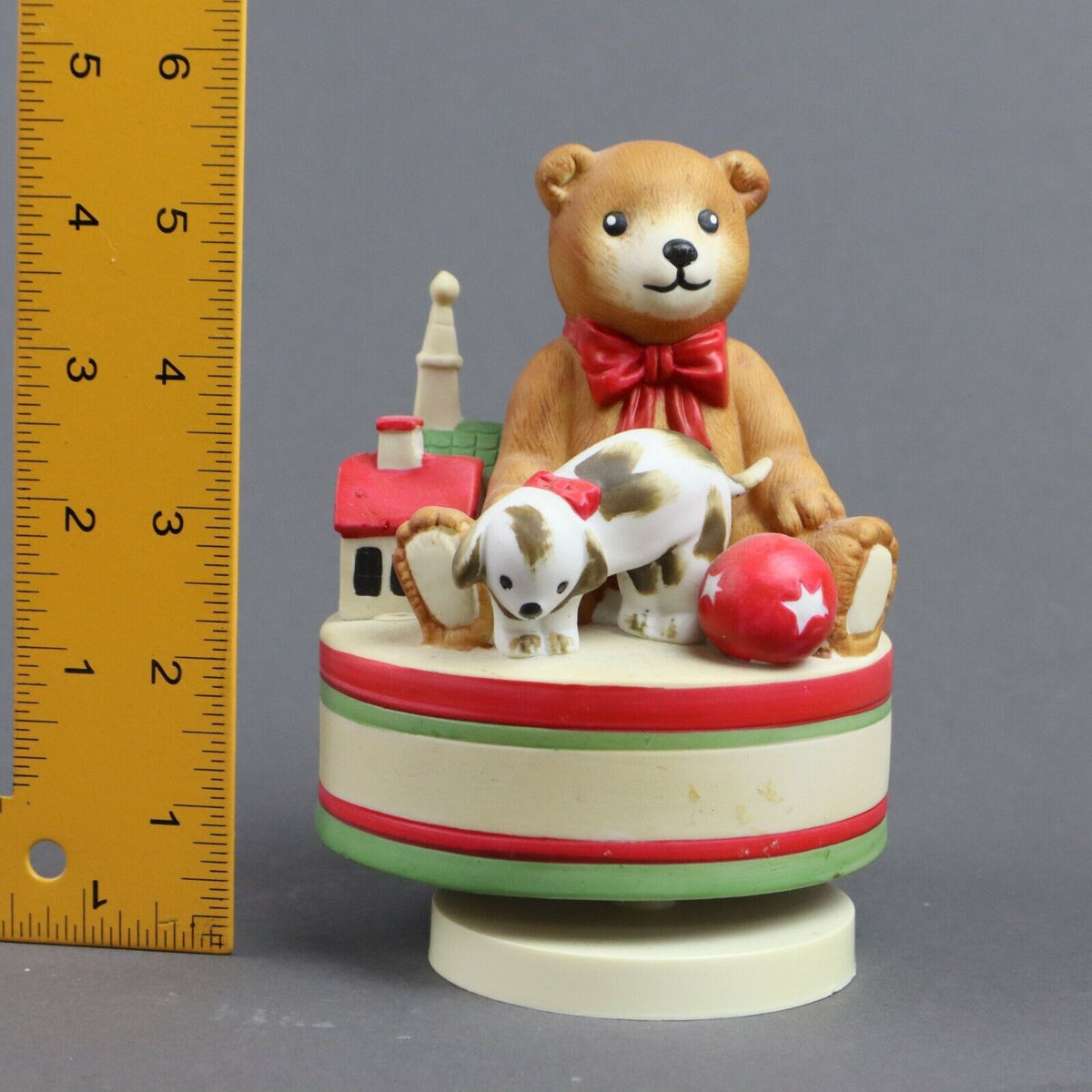 Schmid Teddy Bear and Dog Music Box