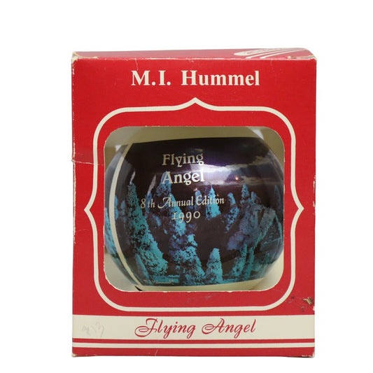 Vintage 1990 M. I. Hummel Glass Flying Angel Christmas Ornament