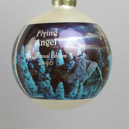 Vintage 1990 M. I. Hummel Glass Flying Angel Christmas Ornament