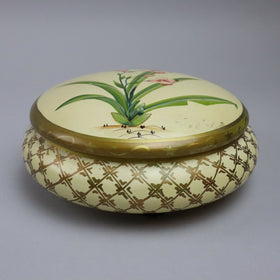 Ceramic Floral Decorative Trinket Bowl with Lid (not for food)