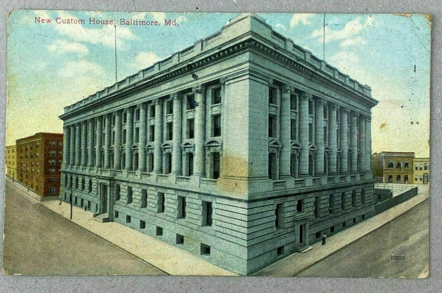 1914 Antique Postcard New Custom House Baltimore, Maryland