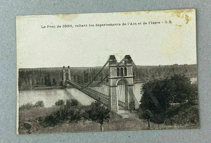 Antique Postcard: Le Pont de Jons, relient les departments, France, Bridge