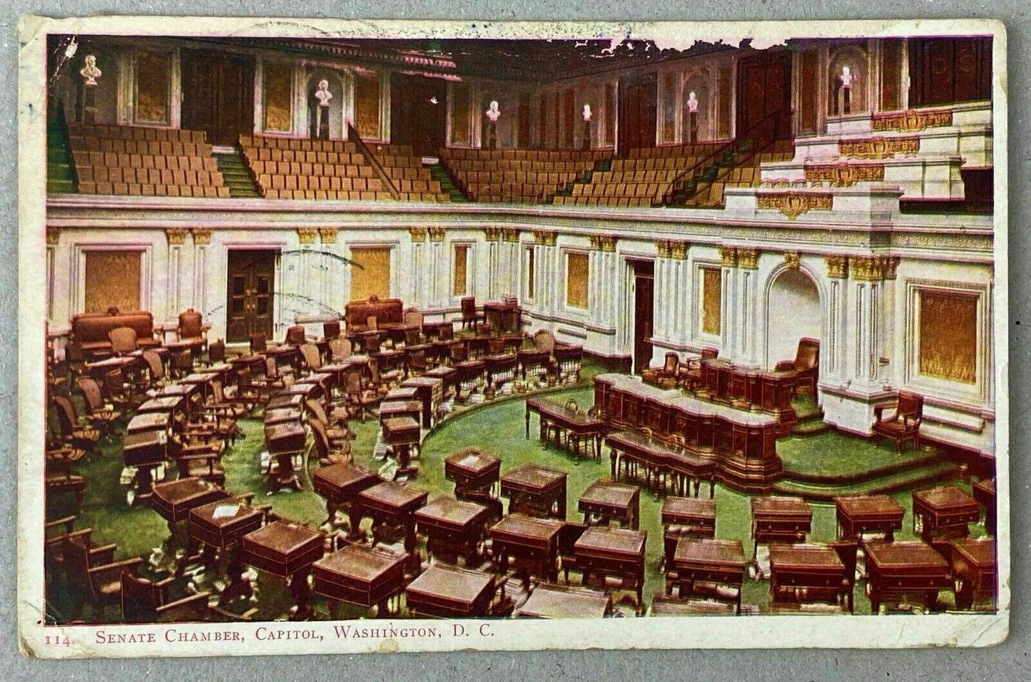 Antique Postcard Senate Chamber Capital Washington, DC 1898/1909