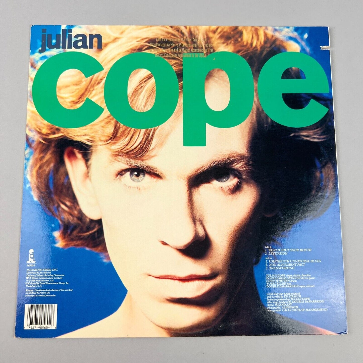 Julian Cope - World Shut Your Mouth Promotional Vinyl Record, Near Mint