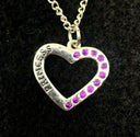 Silver Tone Disney Princess Necklace with Purple Jewels