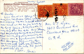 Vintage Postcard of the S.S. Constitution, American Export Isbrandtsen Lines
