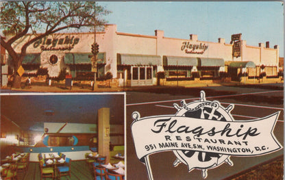 Vintage 1970s Postcard of Flagship Restaurant in Washington D.C.