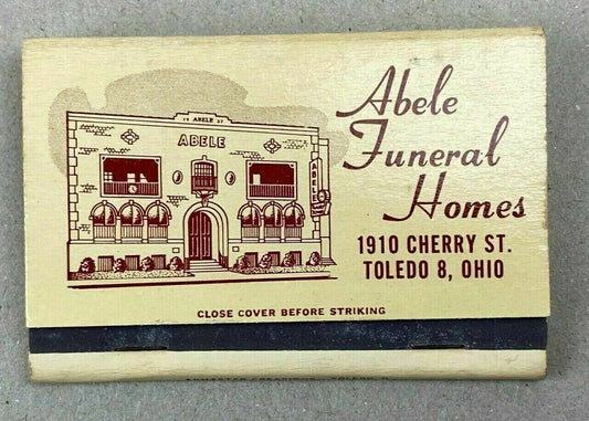 Abele Funeral Homes 1910 Cherry St Toledo 8 Ohio Matches Matchbook