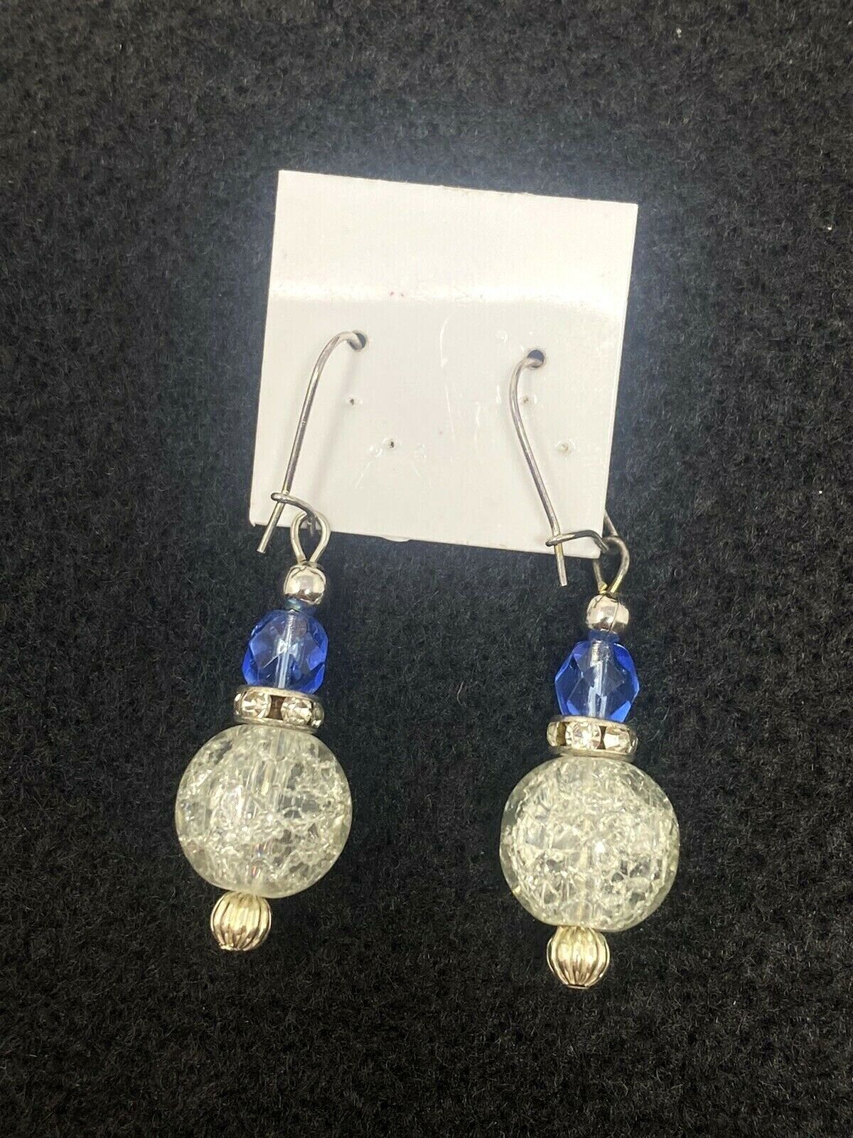 Elegant Blue & Silver Dangle Earrings