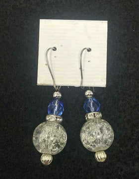 Elegant Blue & Silver Dangle Earrings