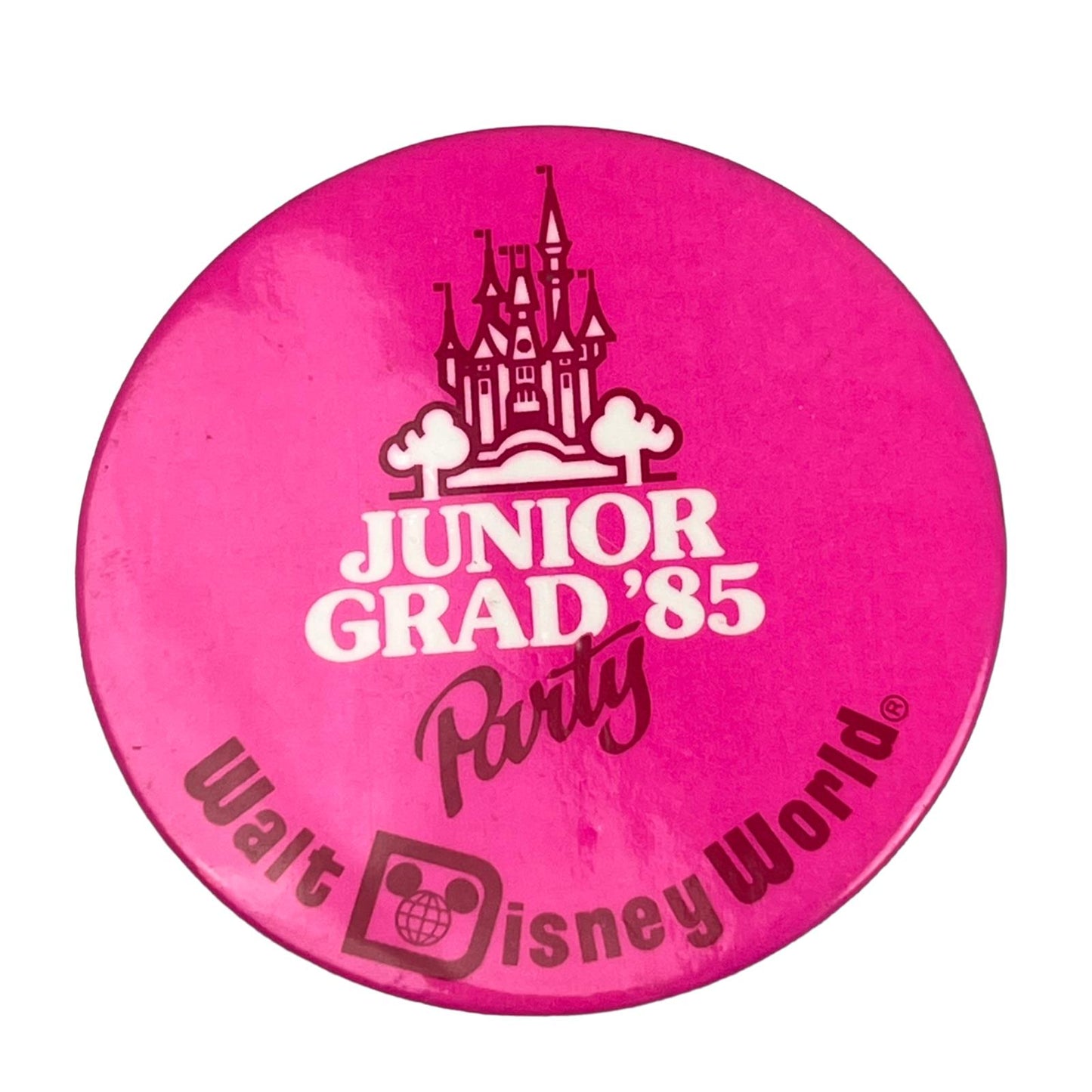 Lrg Vintage 1985 Pinback 3.5 "Metal Button Vintage-Walt Disney World Junior Grad