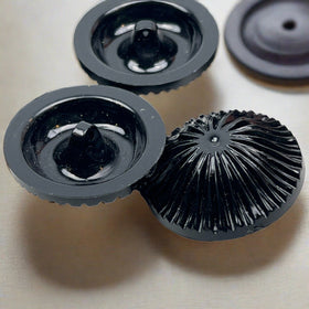 Lot of 8 - Vintage Plastic Black 1.5" Button