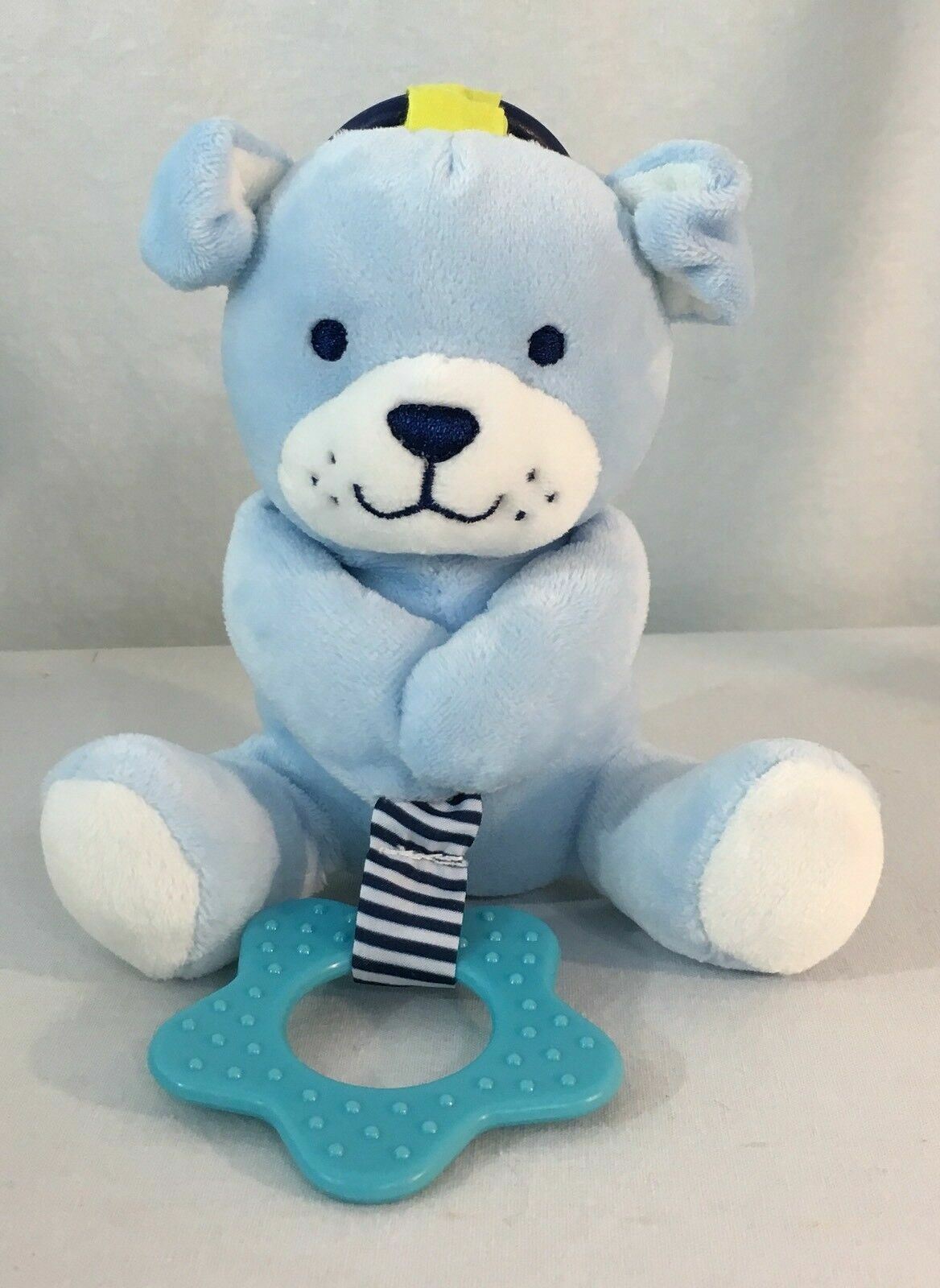 Child Of Mine Carters Blue 5" Plush Puppy Dog Bulldog Teether Chime Baby Toy