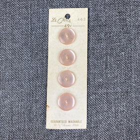 Le Chic B. Blumenthal Pink 4 Buttons Original Card 462 30MM 3/4" Two Hole