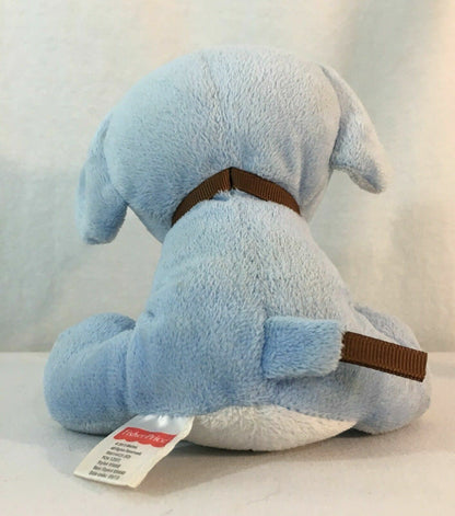 6" Retired Prestige Fisher Price Plush Velvety Sky Blue Baby Elephant Sewn Eyes