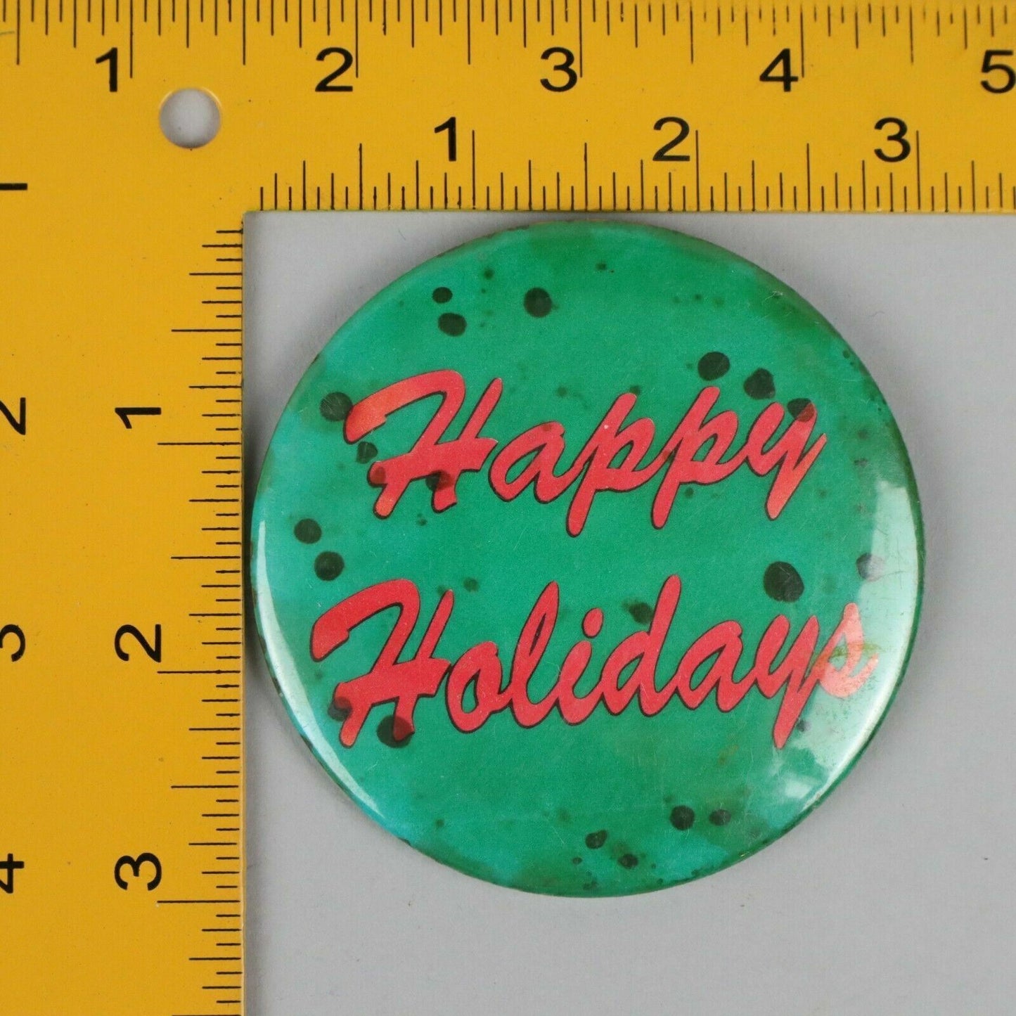 Vintage 3" Button Pinback "Happy Holidays"