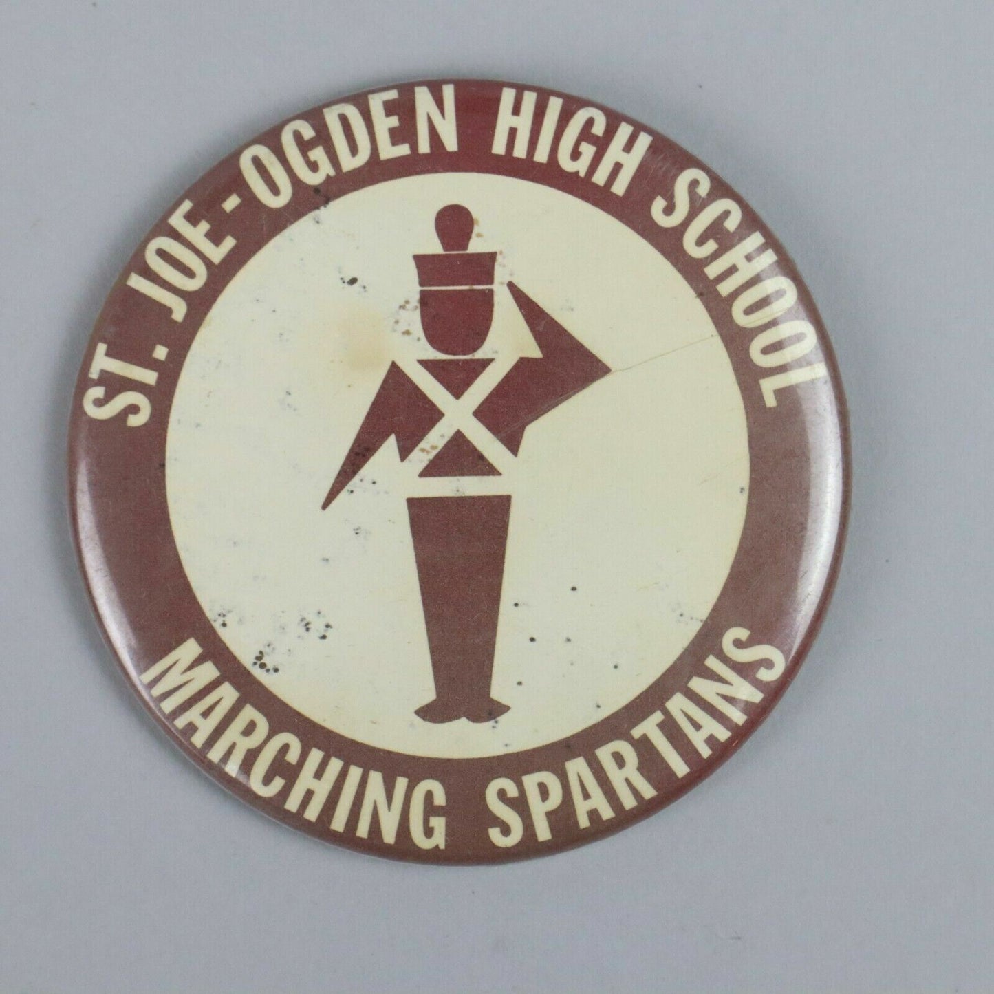 Vintage 3" Button Pinback St. Joe - Ogden High School Marching Spartins (UT)