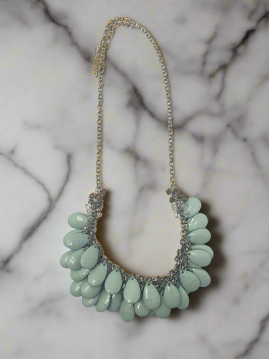 Chunky Teardrop Shape Mint Green Chain Necklace