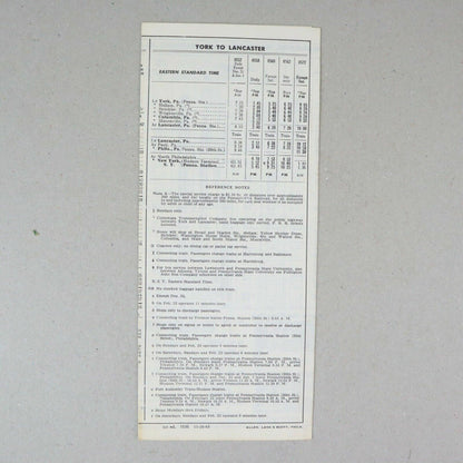 New York Philadelphia Pennsylvania Railroad Time Table December 5, 1965