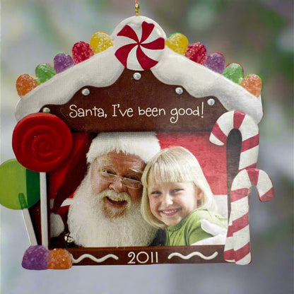 New Hallmark Santa I've Been Good 2011 Sittin' With Santa Ornament