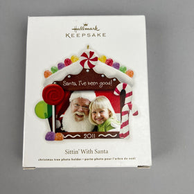 New Hallmark Santa I've Been Good 2011 Sittin' With Santa Ornament