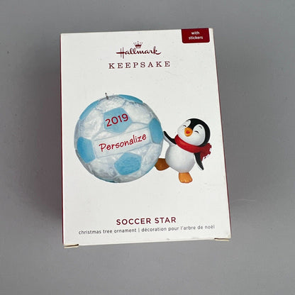 New Hallmark 2019 Personalize Soccer Star Penguin