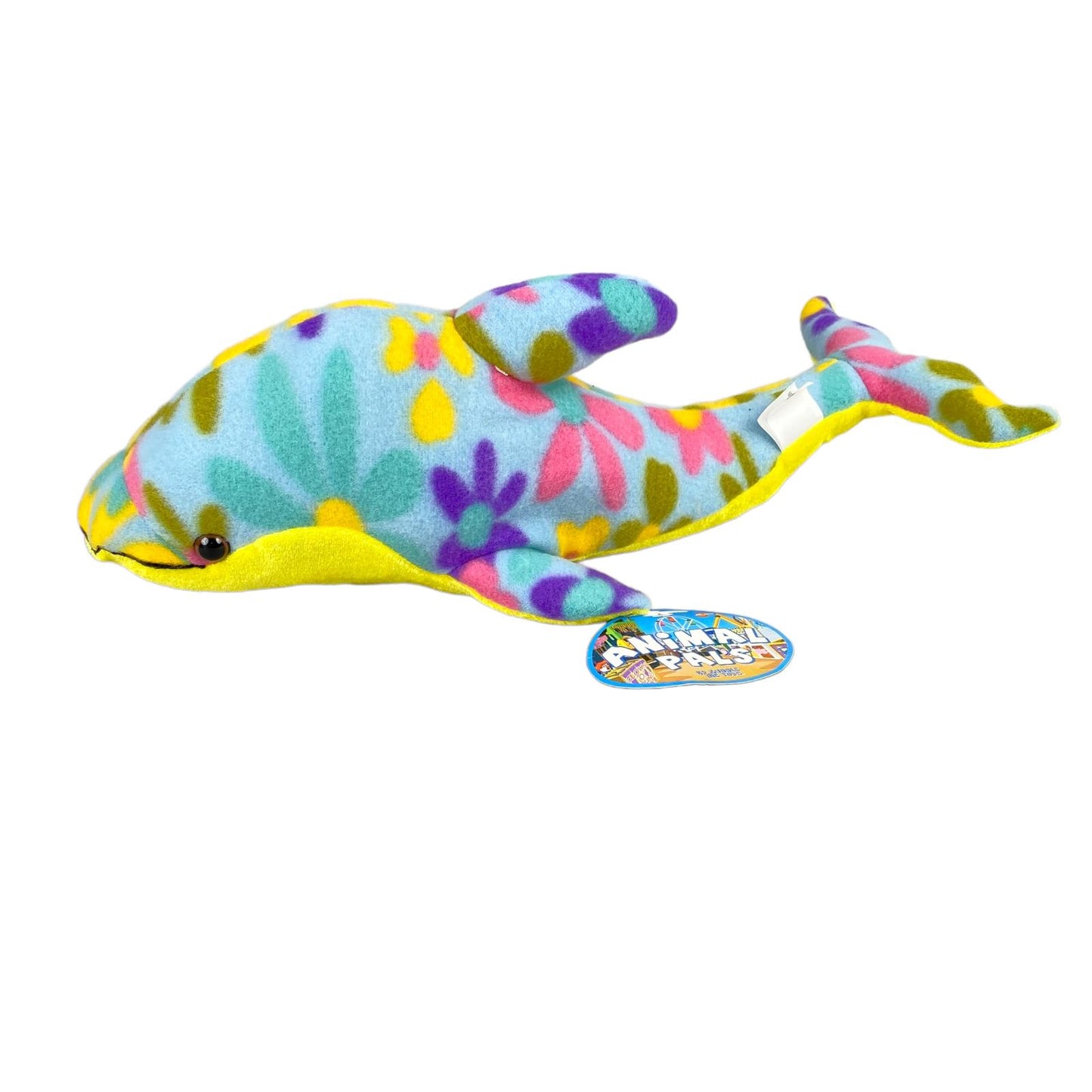 Kellytoy Animal Pals Whale Yellow & Blue/Purple Flowers