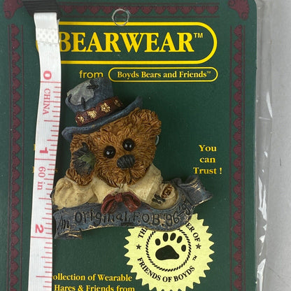 New 1995 Vintage Bearwear 'An Original F.O.B '96- '97' Pin Boyds Bears & Friends