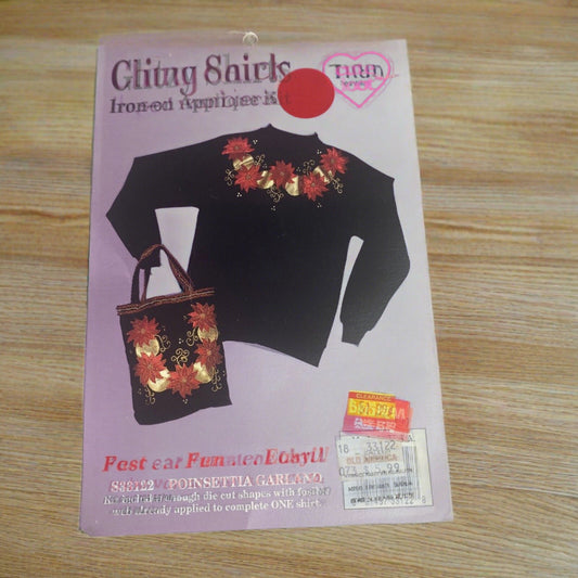 Glitzy Shirts Iron On Applique Kit, Poinsettia Garland S33122