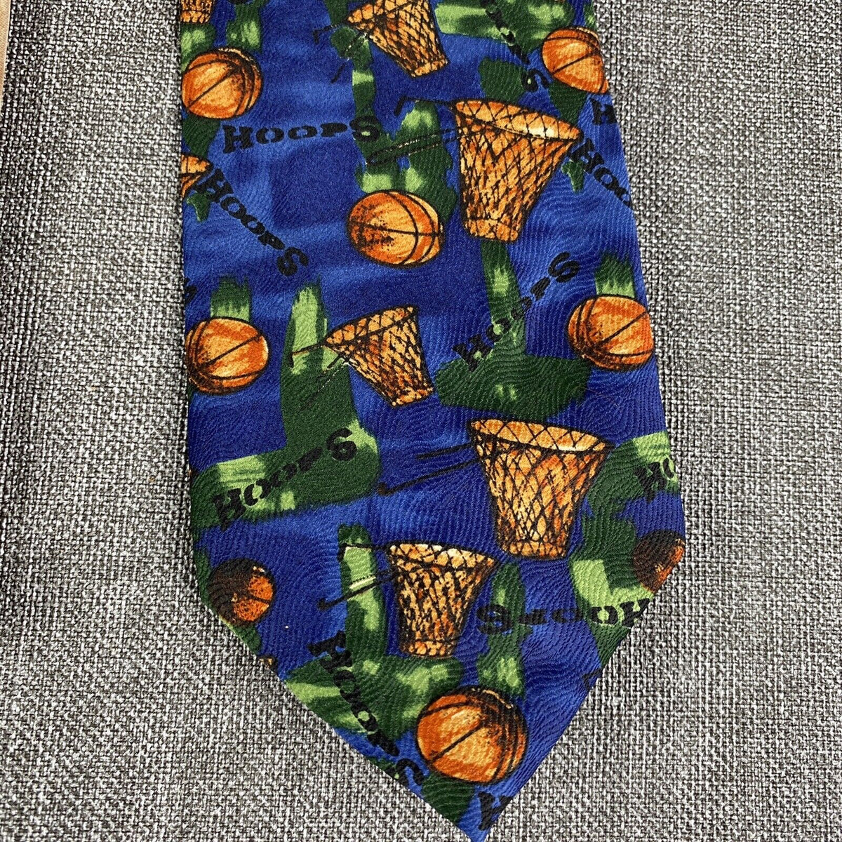 Lot of 2 Vintage Novelty Basketball Ties, Hoops, Norman Rockwell