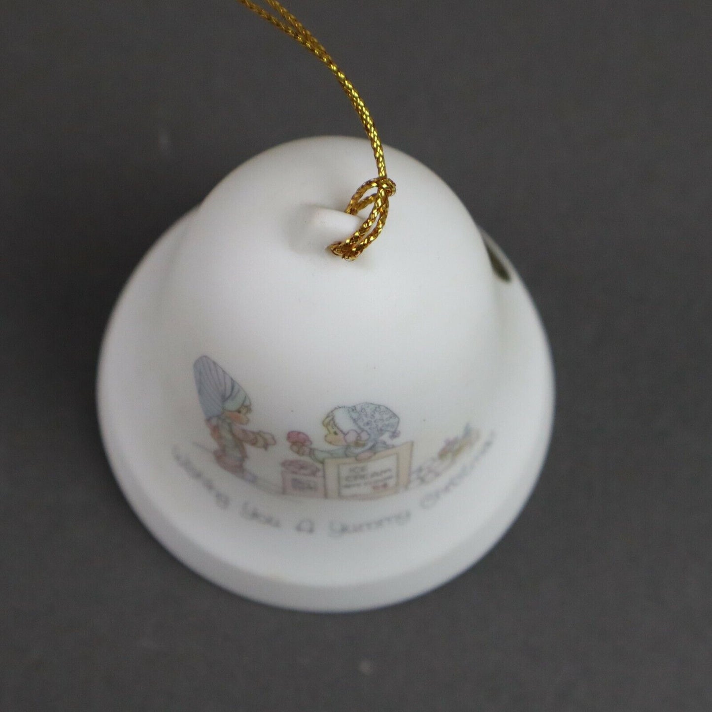 Precious Moments “Wishing you a yummy Christmas” Ceramic Bell Ornament 2.5"