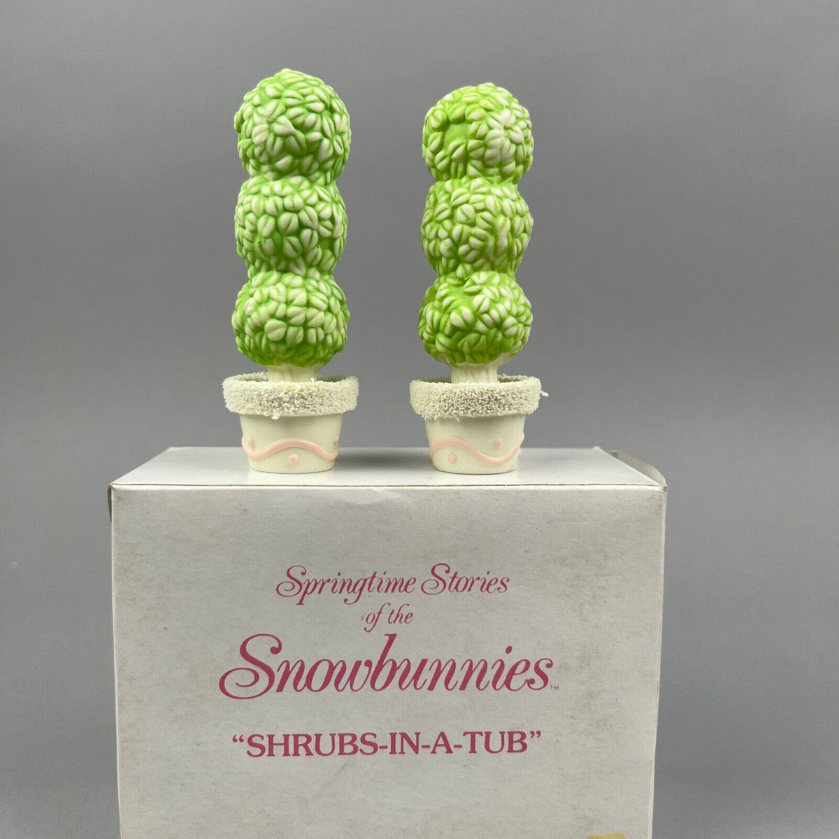 Department 56 Snowbabies Springtime Stories, Shrubs-in-a-Tub 2614-0 Original Box