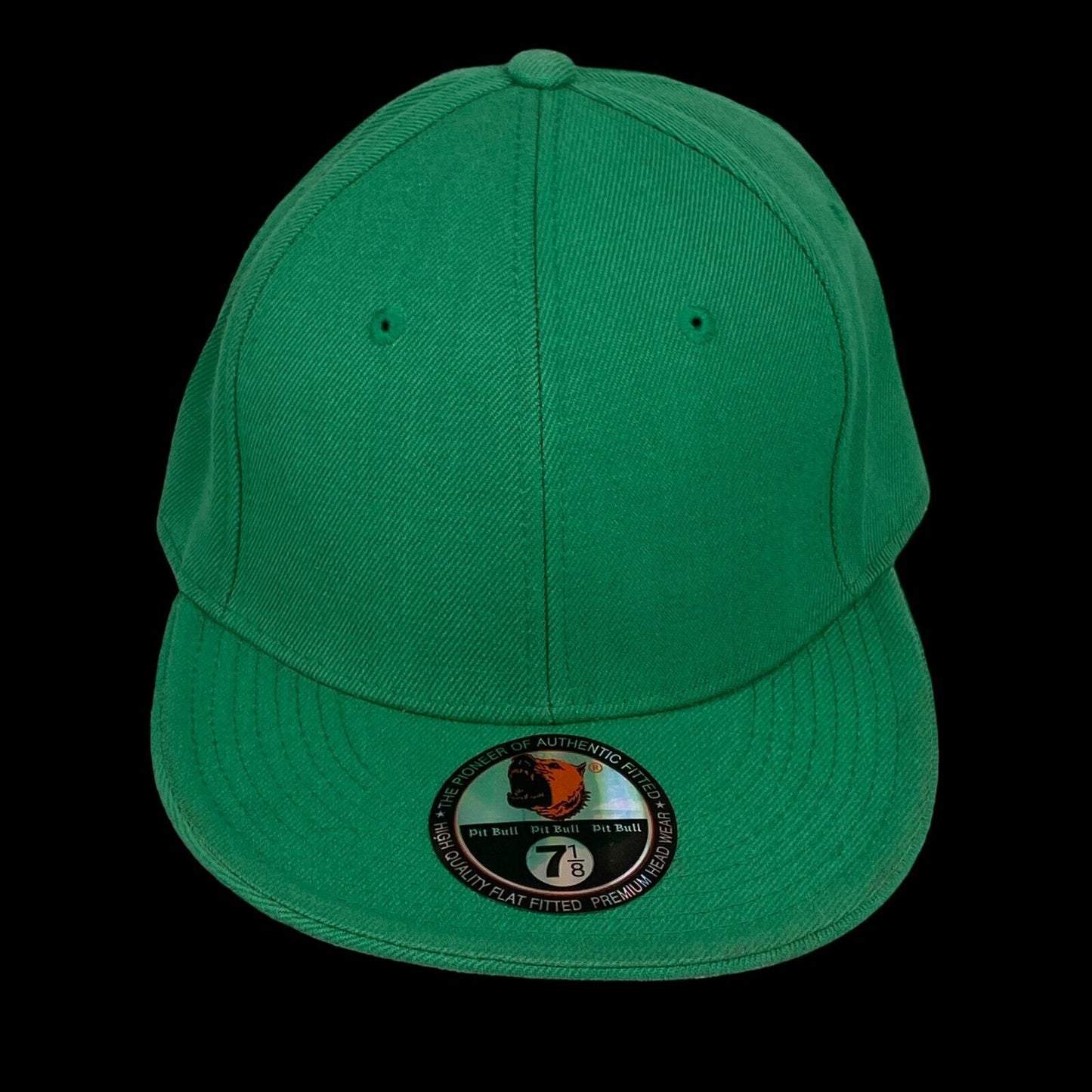 Pitbull Green Flat Cap Hat 100% acrylic Size 7 1/8