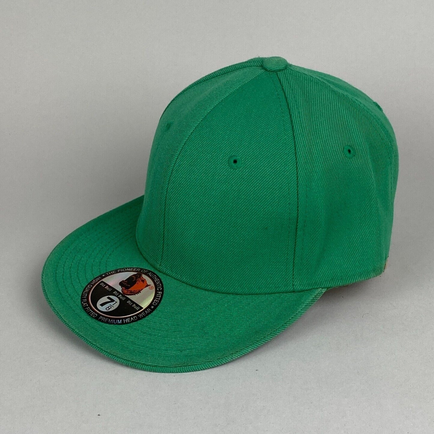 Pitbull Green Flat Cap Hat 100% acrylic Size 7 1/8