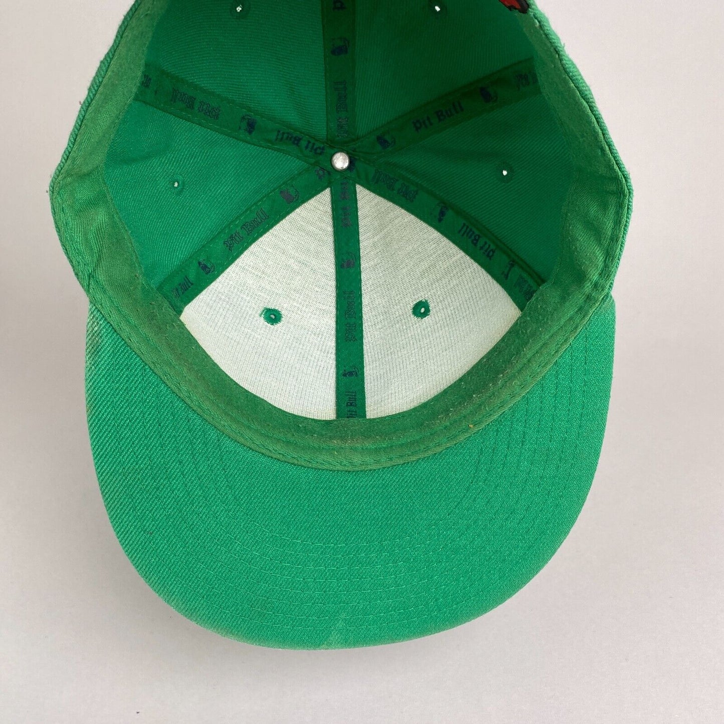 Pitbull Green Flat Cap Hat 100% acrylic Size 7 1/8