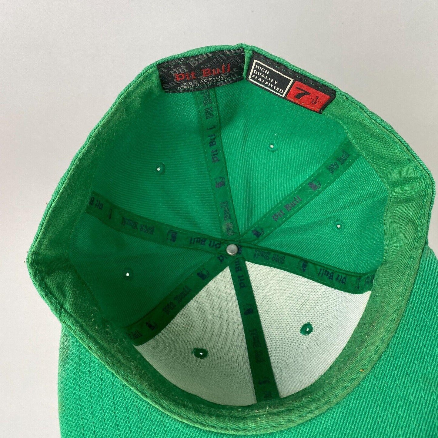 Pitbull Green Flat Cap Hat 100% acrylic Size 7 1/8