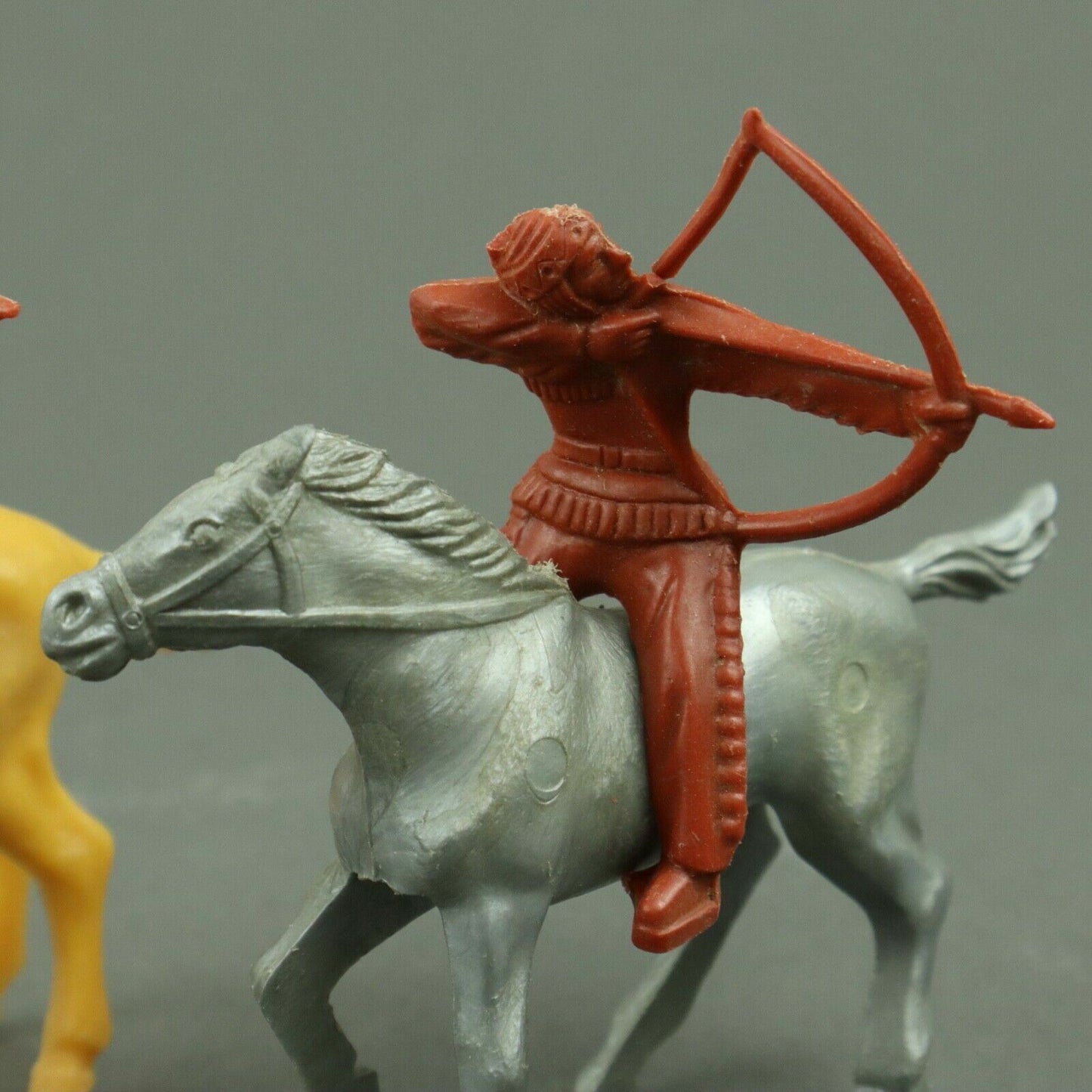 4 Vintage - Unmarked Plastic Figures (2 Indians and 2 horses)