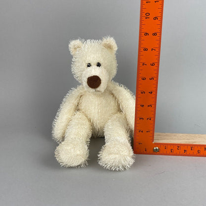 Aurora White Fuzzy Teddy Bear Stuffed Animal 9in