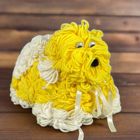 Handmade Shaggy Puppy Dog made from Yarn