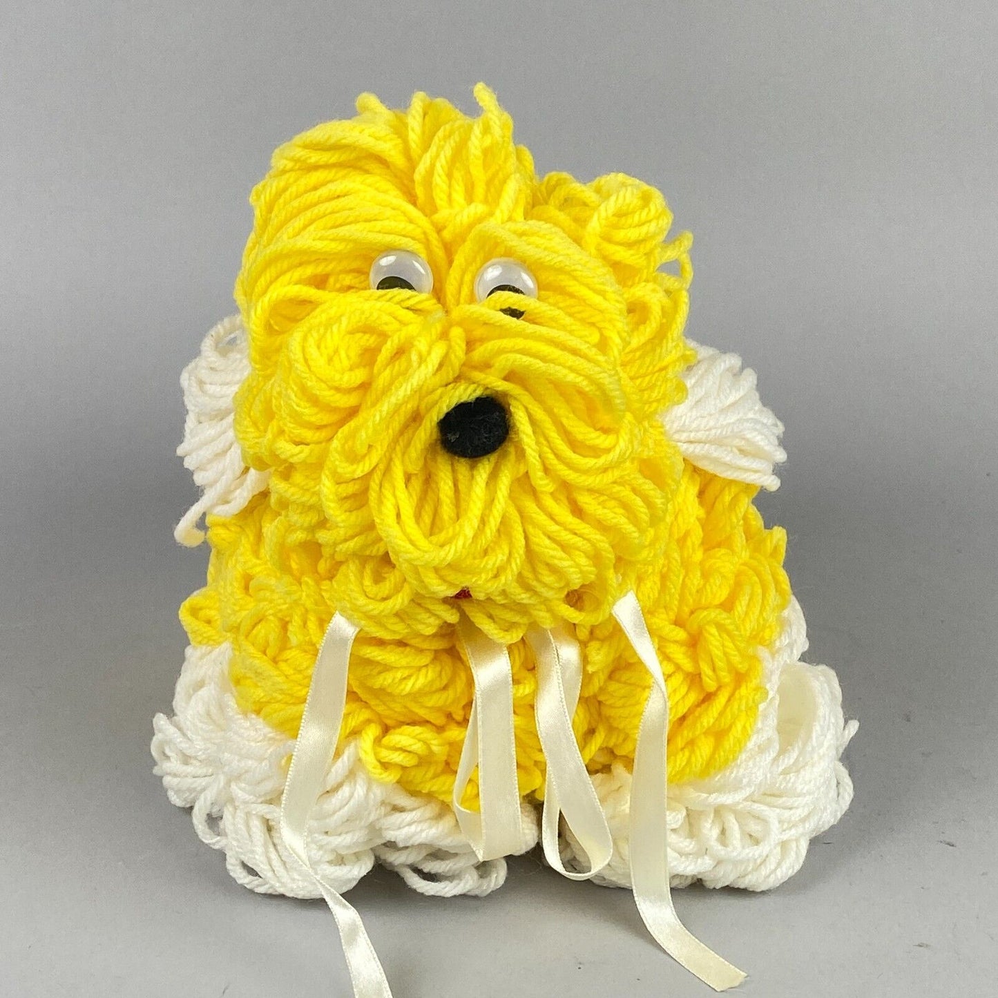 Handmade Shaggy Puppy Dog made from Yarn