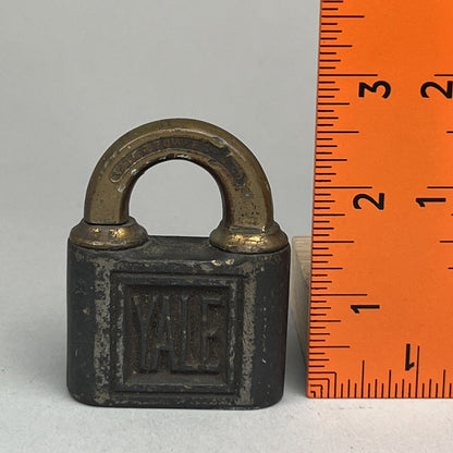 Vintage Yale Brass Lock no Key 2.5" Tall USA