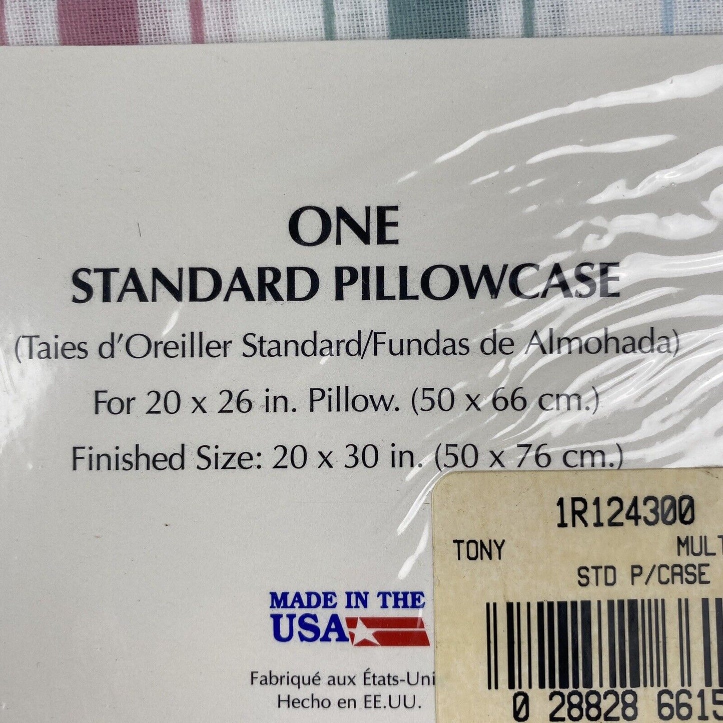 Pair of Basics Pillow Cases Standard Size Stripes for 20"x 26" pillow NOS